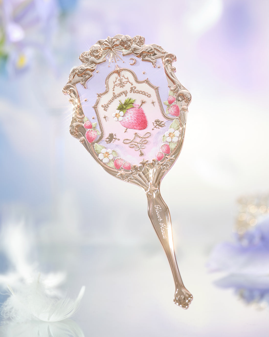 Violet Strawberry Rococo Hand Mirror (Bundle)