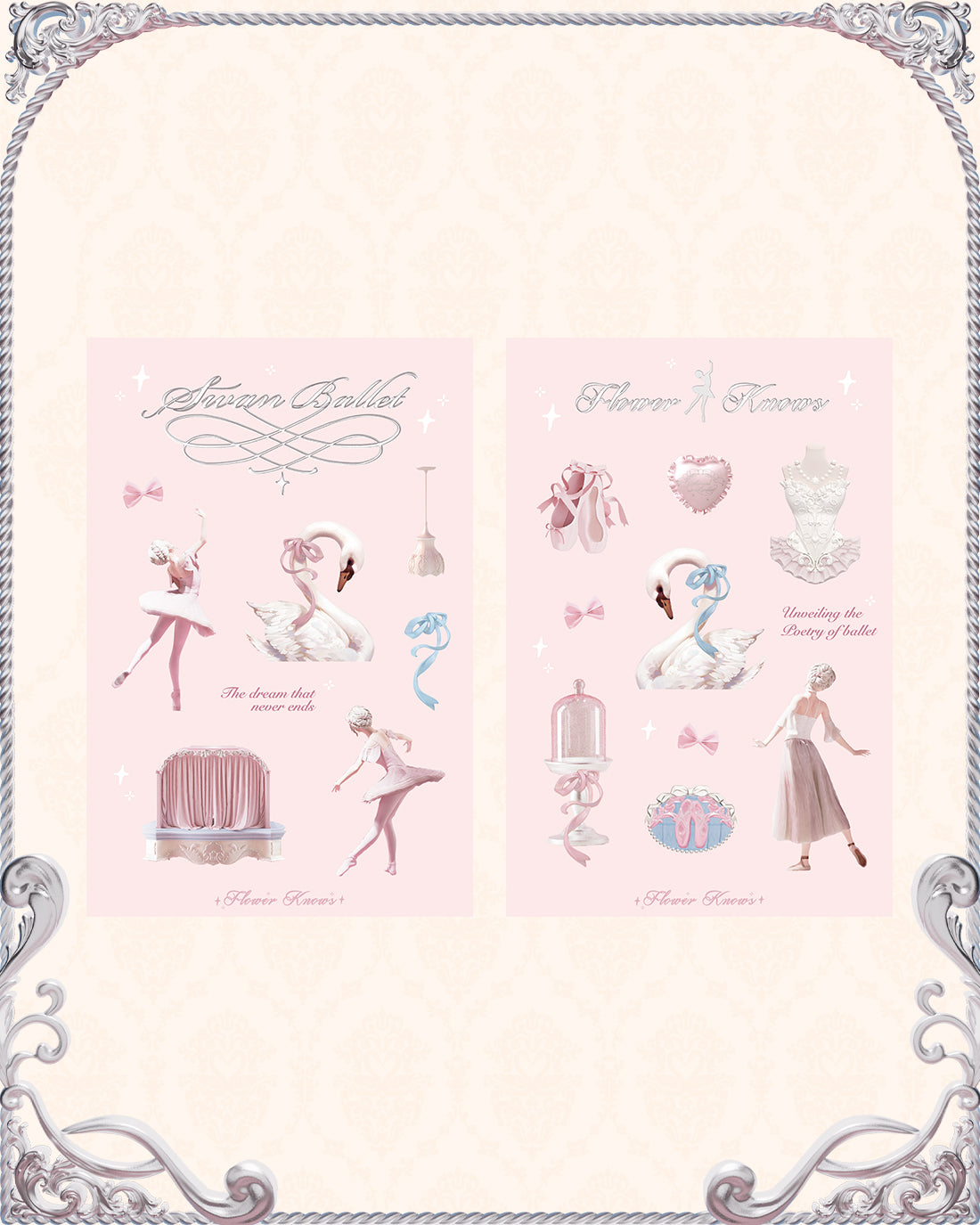 Swan Ballet Series Sticker Pack – Flower Knows