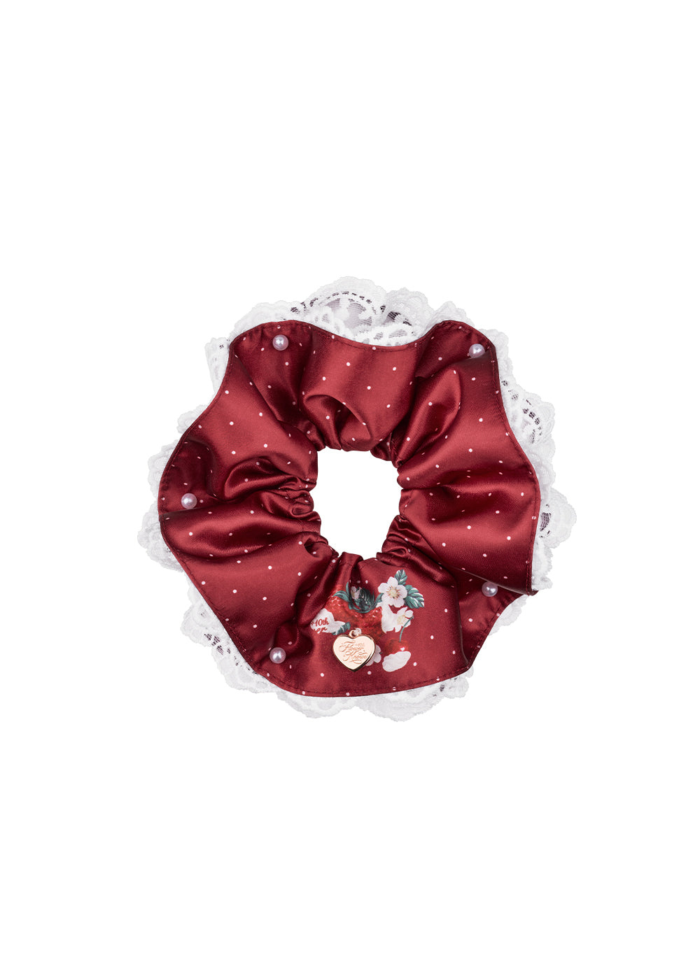 (Not For Sale) Anniversary Lace Hair Tie - Cream Red
