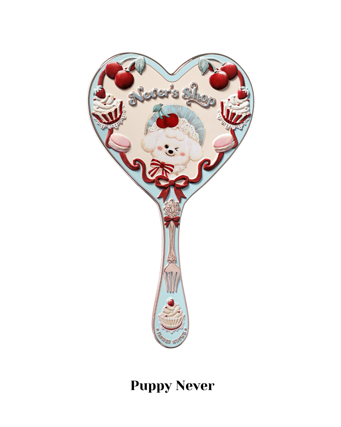 Puppy Love Glam Heart Shape Hand Mirror