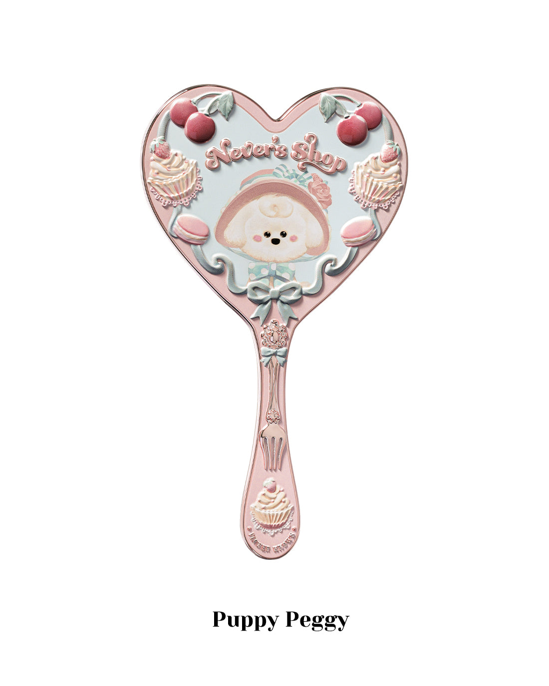 Puppy Love Glam Heart Shape Hand Mirror