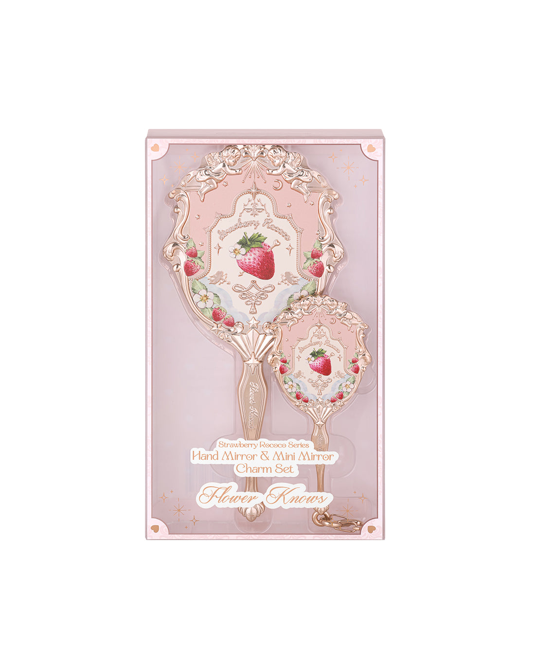 Strawberry Rococo Hand Mirror &amp; Mini Mirror Charm Set