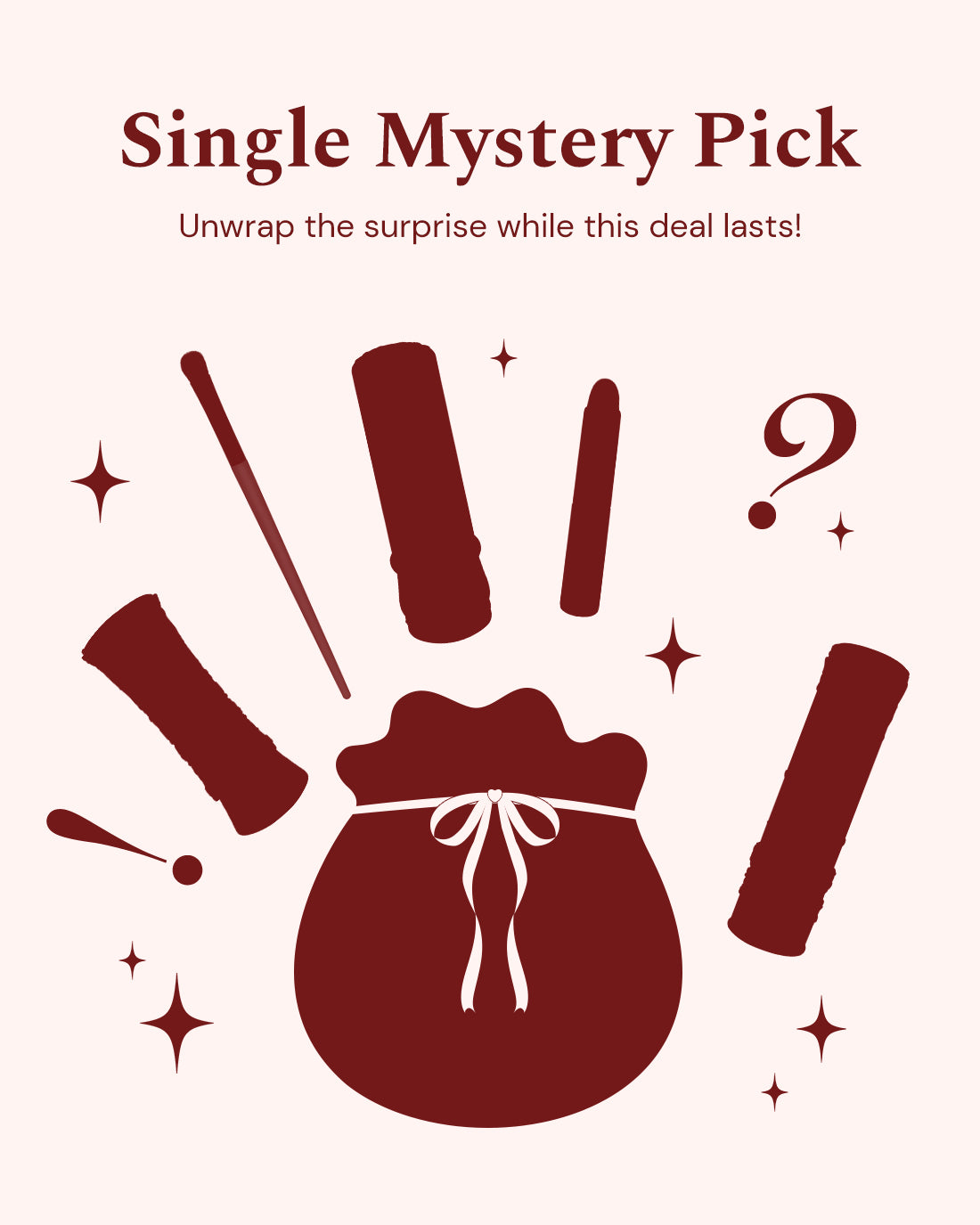 Mystery lucky bag with a lipstick and a makeup brush 