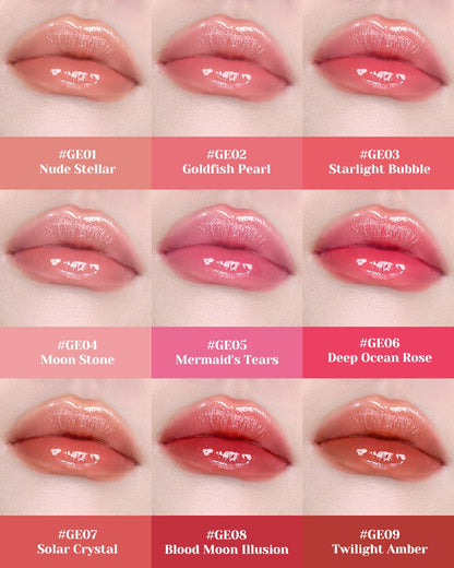 dark red, sonic pink, lip gloss, carnation red, solar orange