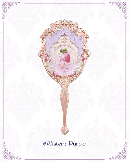 Violet Strawberry Rococo Hand Mirror