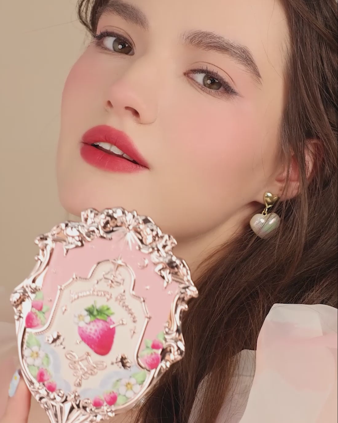 (Not For sale) Strawberry Rococo Hand Mirror